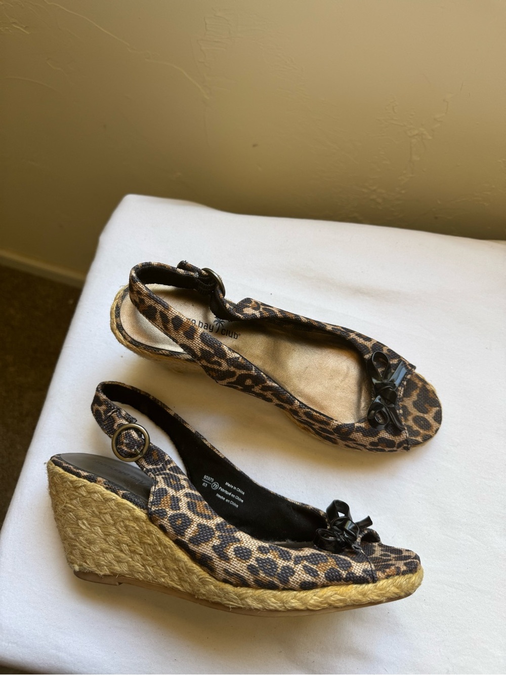 🐆 Montego Bay  Club Leopard Print Espadrille Wedge Sandals Size7.5